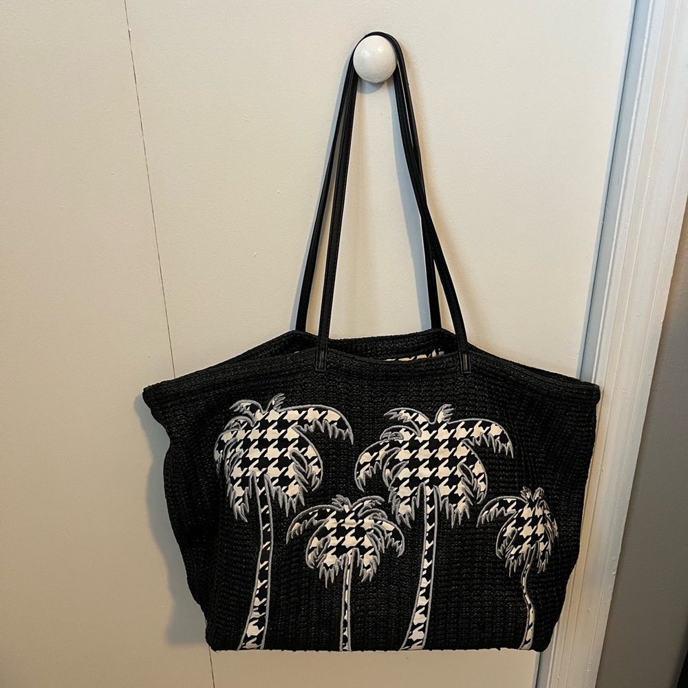 Vera Bradley Black & White Palm Tree Tote Bag